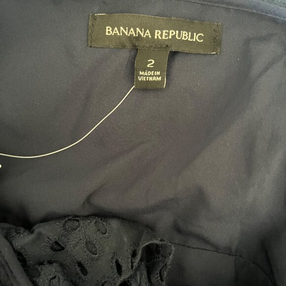 Banana‎ Republic Womens Eyelet Pinafore Dress Size 2 Midi Length Prairie NWT - Picture 4 of 7